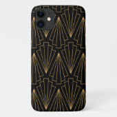 Gold- en Black Art Deco-patroon Case-Mate iPhone Case (Achterkant)