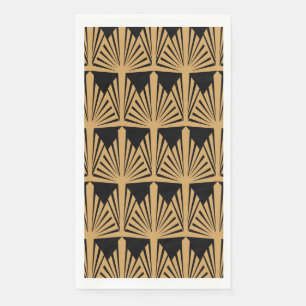 Gold- en Black Art Deco-patroon Servet