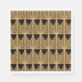 Gold- en Black Art Deco-patroon Servetten (Voorkant)