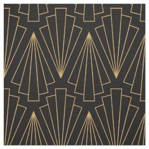 Gold- en Black Art Deco-patroon Stof