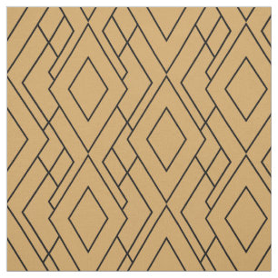 Gold- en Black Art Deco-patroon Stof