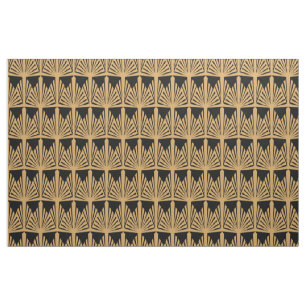 Gold- en Black Art Deco-patroon Stof