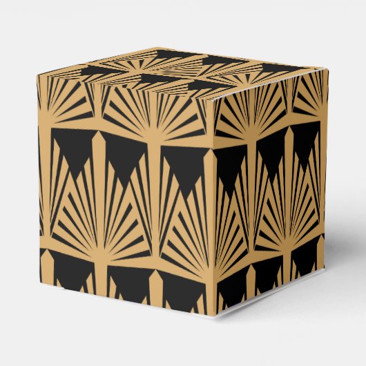 Gold- en Black Art Deco Pattern-Vrijgezellenfeest Bedankdoosjes (Achterkant)
