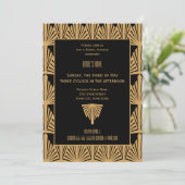 Gold- en Black Art Deco Pattern-Vrijgezellenfeest Kaart (Staand voorkant)