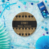 Gold- en Black Art Deco Pattern-Vrijgezellenfeest Papieren Bordje (Feest)