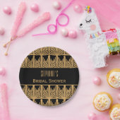 Gold- en Black Art Deco Pattern-Vrijgezellenfeest Papieren Bordje (Feest)