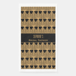 Gold- en Black Art Deco Pattern-Vrijgezellenfeest Servet