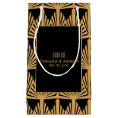 Gold en Black Art Deco Pattern Weddenschap Harteli Klein Cadeauzakje (Voorkant)
