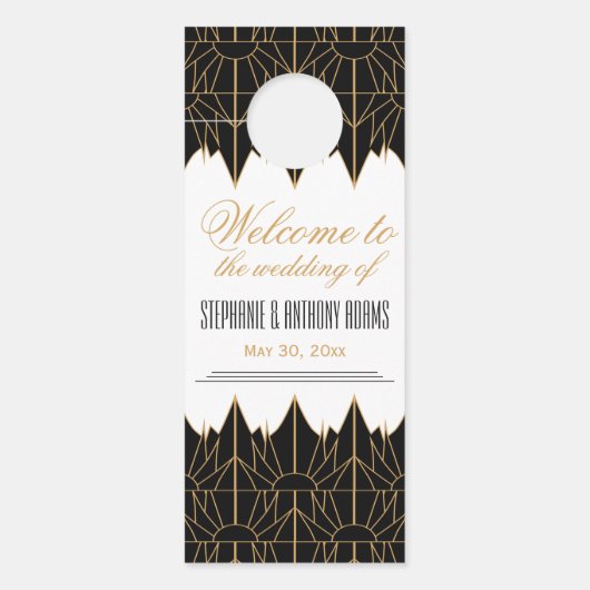 Gold en Black Art Deco Pattern Wedding (Voorkant)