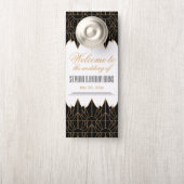 Gold en Black Art Deco Pattern Wedding (Op knop)