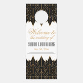 Gold en Black Art Deco Pattern Wedding (Achterkant)