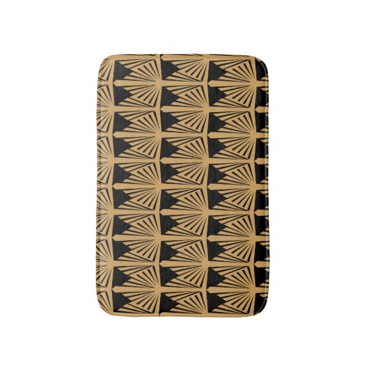Gold en Black Art Deco Pattern Wedding Badmat (Voorkant Verticaal)