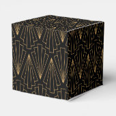 Gold en Black Art Deco Pattern Wedding Bedankdoosjes (Achterkant)