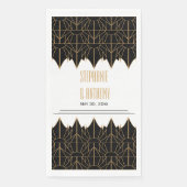 Gold en Black Art Deco Pattern Wedding Servet (Voorkant)