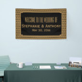 Gold en Black Art Deco Pattern Wedding Spandoek (Beurs)