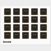 Gold en Black Art Deco Pattern Wedding Vierkante Sticker (Vel)