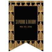 Gold en Black Art Deco Pattern Wedding Vlaggetjes (Tweede vlag)