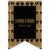 Gold en Black Art Deco Pattern Wedding Vlaggetjes (Eerste vlag)