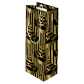 Gold en Black Art Deco Wijn Cadeautas (Voorkant Gekanteld)