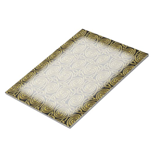 Gold en Black Celtic Spiral Knoopt Pattern Notitieblok (Schuin)