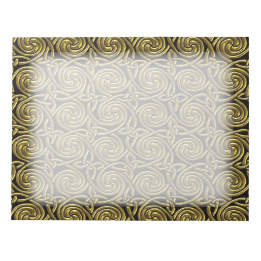 Gold en Black Celtic Spiral Knoopt Pattern Notitieblok (Voorkant)