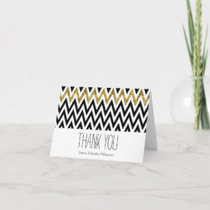 Gold en Black Chevron Stripes Hartelijk dank Bedankkaart