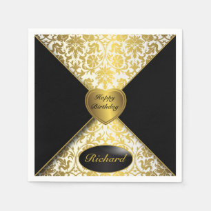 Gold en Black Damask Servetten