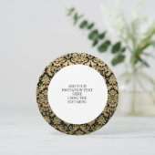Gold en Black Elegant Damask Pattern Kaart (Staand voorkant)