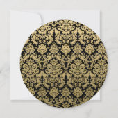 Gold en Black Elegant Damask Pattern Kaart (Achterkant)