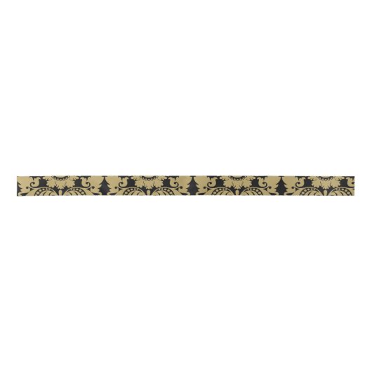 Gold en Black Elegant Damask Pattern Lint (Voorkant)