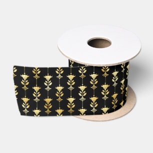 Gold en Black Floral Art Deco Pattern Lint