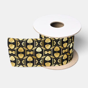 Gold en Black Floral Art Deco Pattern Lint