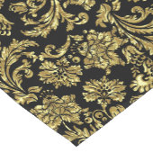 Gold en Black Floral Damask Pattern Korte Tafelloper (Hoek)
