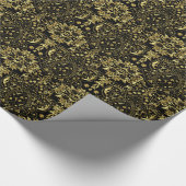 Gold en Black Floral Pattern 2a Cadeaupapier (Hoek)