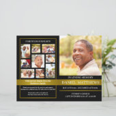 Gold en Black Funeral Program Sjabloon (Staand voorkant)