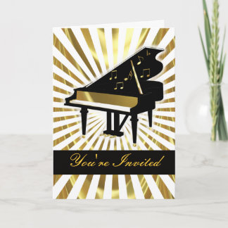 Gold- en Black Grand Piano-Muzieknoten