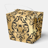Gold en Black Halloween Damask Bedankdoosjes (Achterkant)