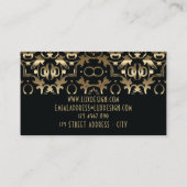 Gold en Black Luxury  Baroque Classic Visitekaartje (Achterkant)