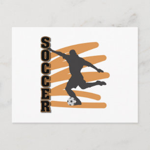 Gold en Black Male Soccer Player T-shirten Briefkaart