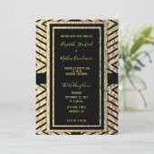 Gold en Black Modern Wedding Invitation Kaart (Staand voorkant)