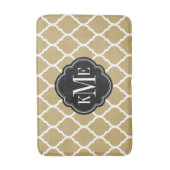 Gold en Black Moroccan Quatrefoil Monogram Badmat (Voorkant Verticaal)