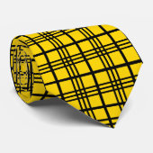 Gold en Black Pset Necktie Stropdas (Opgerold)