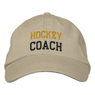 Gold en Black Text Hockey Coach Pet