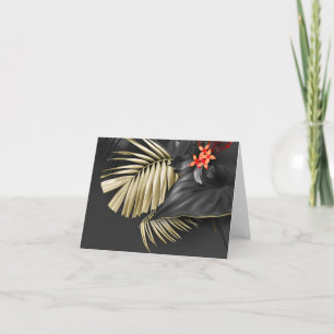 Gold en Black Tropical Bedankkaart