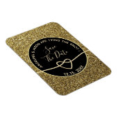 Gold en Black Wedding Save the Date Magneet (Rechterzijde)