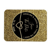 Gold en Black Wedding Save the Date Magneet (Horizontaal)