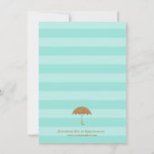 Gold en Blauwgroen Umbrella & Hearts Vrijgezellenf Kaart (Achterkant)