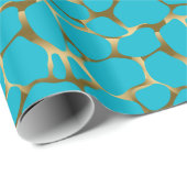 Gold en Blue Abstract leopard Pattern Cadeaupapier (Rol Hoek)
