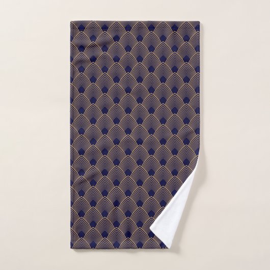 Gold en Blue Art Deco Pattern Bath Bad Handdoek (Handdoek)