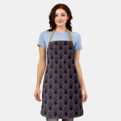 Gold en Blue Art Deco Pattern Schort (Gedragen)